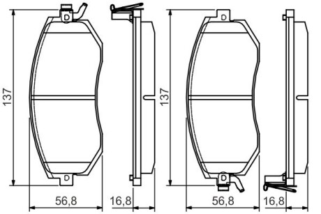 ГАЛЬМІВНІ КОЛОДКИ, ДИСКОВІ BOSCH 0 986 495 125