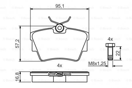 ДИСКОВI КОЛОДКИ ЗАДНI PREMIUM2\' BOSCH 0 986 495 487 (фото 1)