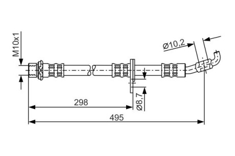 Гальмівний шланг 495mm LEXUS/TOYOTA ES300/RX300/Avalon/Camry \'\'2,0-3,0 \'\'91-05 BOSCH 1987476963