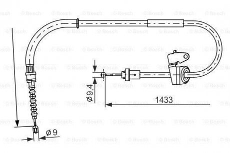 Трос ручного гальма BOSCH 1987482231