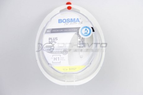 Автолампа H1 PLUS 50% 12V 55W P14,5S Упаковка 2шт BOSMA 4070