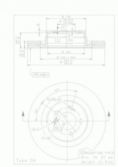 Гальмівний диск BREMBO 09.9374.21 (фото 1)