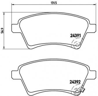 Комплект гальмівних колодок з 4 шт. дисків BREMBO P23105 (фото 1)