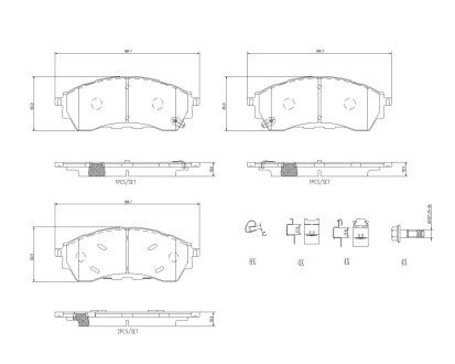 Гальмівні колодки дискові BREMBO P24 225 (фото 1)