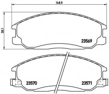 Комплект гальмівних колодок з 4 шт. дисків BREMBO P30013