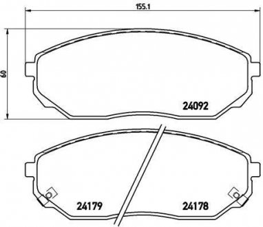 Гальмівні колодки дискові BREMBO P30019 (фото 1)