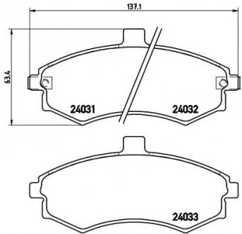 Гальмівні колодки дискові BREMBO P30020