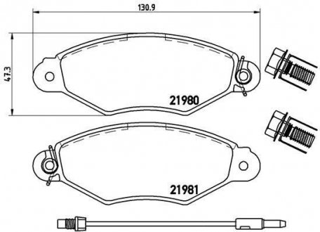 Гальмівні колодки дискові BREMBO P56038