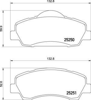 Гальмівні колодки дискові BREMBO P61 138 (фото 1)