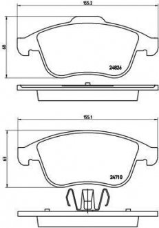 Комплект гальмівних колодок з 4 шт. дисків BREMBO P68047 (фото 1)