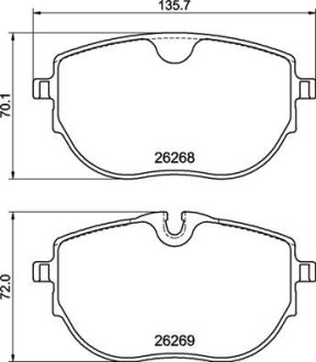 Комплект гальмівних колодок BREMBO P 85 187 (фото 1)