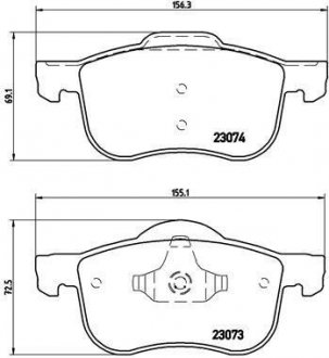 Комплект гальмівних колодок з 4 шт. дисків BREMBO P86016 (фото 1)