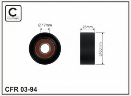 60x17x25 Ролик паска приводного Peugeot Bipper, Partner 1.1/1.4/1.4 16V/1.6 16V 06.96- CAFFARO 03-94