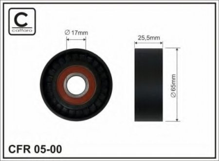 65X17X25 Ролик паска приводного PSA С5/C8/Jumpy/405/406/ 1.8/2.2 00- CAFFARO 05-00