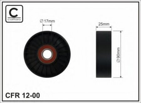 90X17X25 Ролик паска приводного Peugeot/Citroen/Fiat/Lancia CAFFARO 12-00