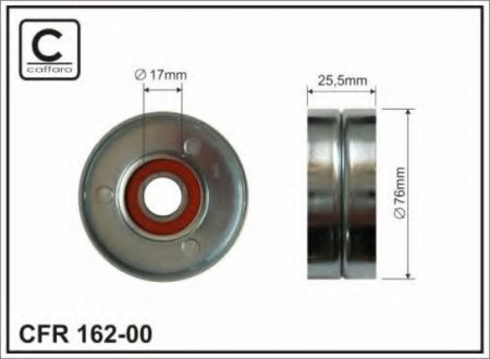 76X17X26 Ролик паска приводного VAG 2.5TDI 97- CAFFARO 16200