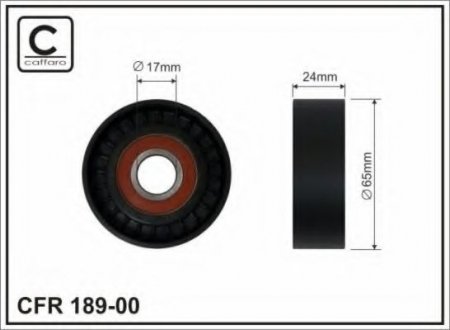 65x17x24 Ролик паска приводного VAG 1.4FSI-1.6FSI 05.02- CAFFARO 189-00