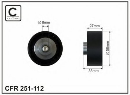 55x8x28 Ролик паска приводного BMW 2.0d-3.0d CAFFARO 251-112