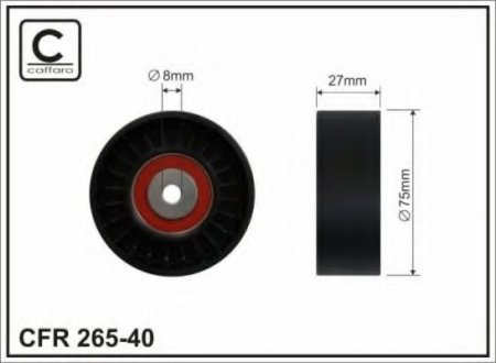 75x8x26 Ролик паска приводного Audi A4/A5/A6, Q7// VW Touareg 2.7TDI/3.0TDI 11.04- CAFFARO 26540