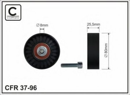 80x8x25,5 Ролик паска приводного OM 102 CAFFARO 37-96