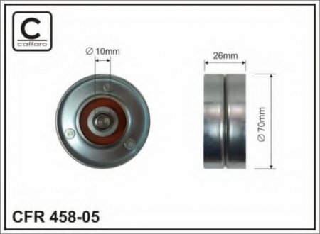 70x10x26 Ролик паска поліклинового Jeep Cherokee 2.5-2.8 CRD 4x4 01-08 CAFFARO 458-05