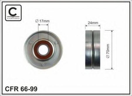 70x17x24 Ролик паска приводного VW Golf IV Bora,Seat CAFFARO 66-99