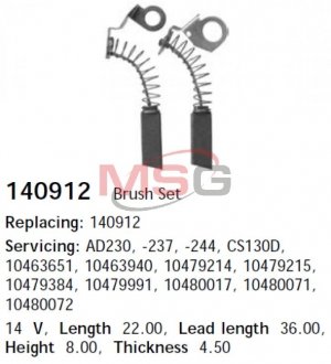 Щетки генератора 22*4,5*8 CARGO 140912