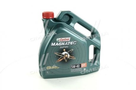 Масло ДВС 5W-40 MAGNATEC DIESEL DPF API SN/CF, ACEA C3, GM dexos2, 4л, синт. CASTROL 15C4AA (фото 1)