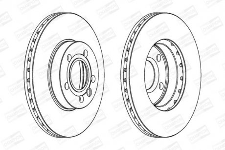 Диск гальмівний передній (кратно 2) Ford Galaxy (95-)/VW Sharan (95-) CHAMPION 562043CH