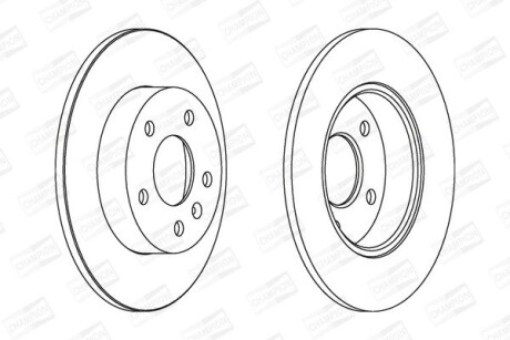 Диск тормозной задний (кратно 2шт.) Opel Astra (01-10), Zafira (05-14) CHAMPION 562072CH