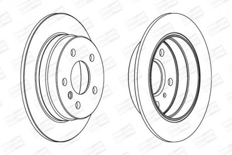 Диск тормозной задний (кратно 2шт.) MERCEDES-BENZ A-CLASS (W169) (04-12), B-CLASS Sports Tourer (W245) 05-11 CHAMPION 562274CH