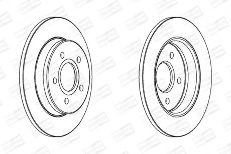 Диск тормозной задний (кратно 2шт.) FORD C-MAX (07-10), FOCUS II (04-13) CHAMPION 562361CH