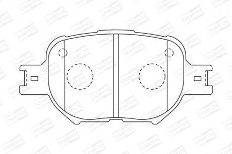 Колодки гальмівні дискові передні TOYOTA CALDINA Estate (_T24_) 02-07, CELICA Coupe (_T23_) 99-06 CHAMPION 572517CH (фото 1)