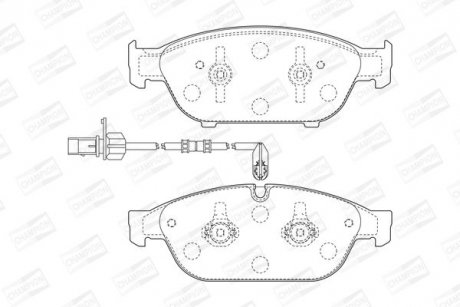 Колодки тормозные дисковые передние AUDI A6 (4G2, C7, 4GC) CHAMPION 573381CH (фото 1)