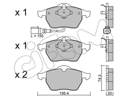 Колодки гальмівні передні Octavia/Bora/Golf 91-07 CIFAM 822-181-4