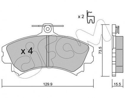 Гальмівні колодки перед. Mitsubishi Colt/Volvo S40/V40 1.1-2.0 i/TD 95- (TRW) CIFAM 822-216-0