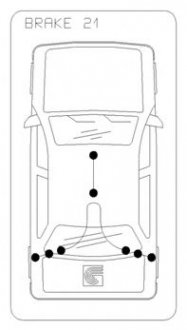 Трос ручного гальма зад. Ford Focus 99-03 (барабанні гальма) 1480/1320x2 COFLE 10.5357