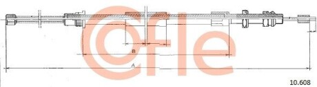 Трос ручника COFLE 10.608 (фото 1)