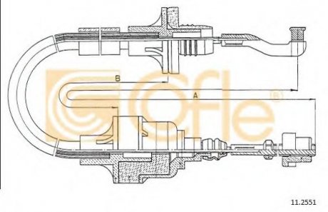 Трос сцепления 1.4MPI 8V,1.6MPI 8V,1.7D 8V OPEL Vectra B 88-95 COFLE 11.2551