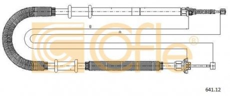 Трос ручного гальма правий Fiat Doblo 1.2-1.9JTD 03.01- COFLE 641.12