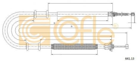 Трос ручного гальма лівий Fiat Doblo 1.2-1.9JTD 03.01- COFLE 641.13 (фото 1)