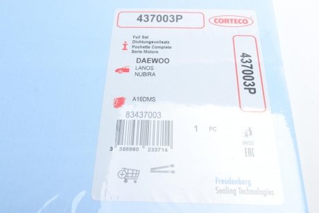 Комплект прокладок з різних матеріалів CORTECO 437003P