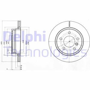 Диск гальмівний BMW 3(E46,E36) "R D=276mm "91-05 Delphi BG3041C (фото 1)