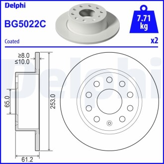 Гальмівний диск Delphi BG5022C (фото 1)