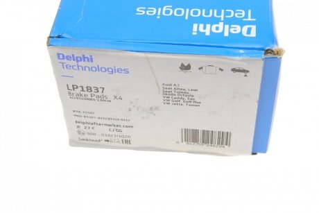 Комплект гальмівних колодок з 4 шт. дисків Delphi LP1837 (фото 1)
