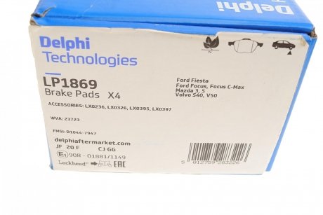 Комплект гальмівних колодок з 4 шт. дисків Delphi LP1869