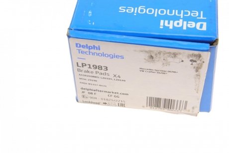 Комплект гальмівних колодок з 4 шт. дисків Delphi LP1983 (фото 1)