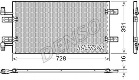 Радиатор кондиционера OPEL VIVARO (E7) 06-, RENAULT TRAFIC II 06- DENSO DCN20019 (фото 1)