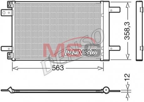 Радиатор кондиционера CITROEN BERLINGO (K9) 18-, BERLINGO (K9) 18-, BERLINGO (B9) 16- DENSO DCN21032 (фото 1)