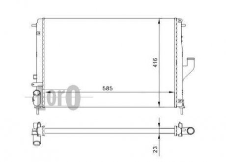 Радіатор води Duster/Logan/Sandero 1.5dCi/1.6 06- (590x415x20) DEPO 010-017-0002